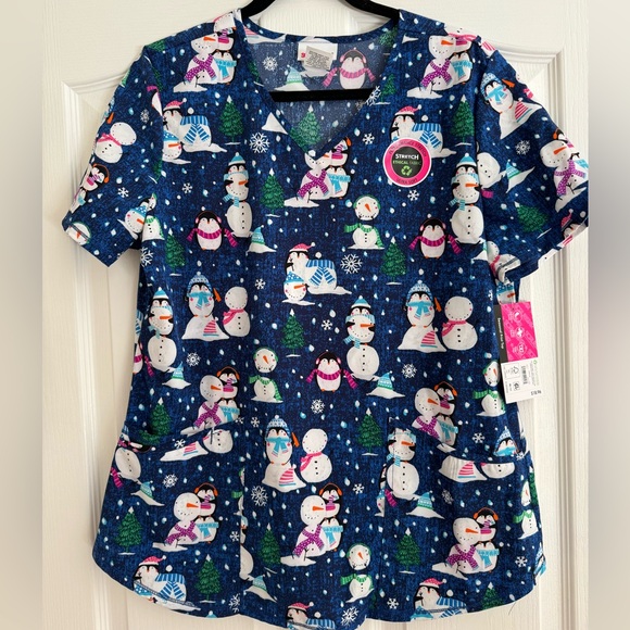 Tops - Winter theme scrub top